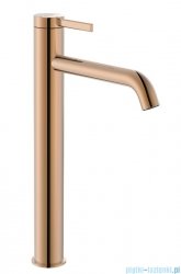 Roca Ona bateria umywalkowa sztorcowa wysoka Rose Gold mat z korkiem klik-klak EVERLUX-PVD A5A349ERG0