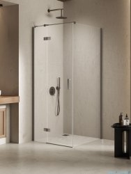 New Trendy Nesta Gunmetal Brushed kabina 80x90x200 cm lewa wspornik równoległy grafit szczotkowany/szkło przejrzyste K-4698