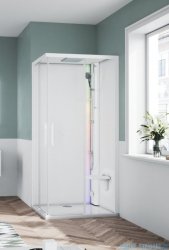 Novellini Glax 1 2.0 kabina z sauna parową 100x100 biała G21A100M5-1UU