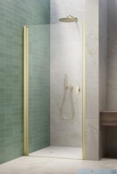 Radaway Nes Brushed Light Gold Dwj I Drzwi wnękowe 90cm lewe szczotkowane jasne złoto szkło przejrzyste 10026090-98-01L
