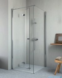Radaway Essenza New KDJ-B kabina prysznicowa 100x80 lewa przejrzyste + brodzik Doros D + syfon 385083-01-01L/384051-01-01/SDRD1080-01
