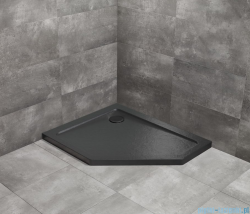Radaway Doros Pt E Stone brodzik pięciokątny 90x80x5cm lewy czarny SDRPT9080-01-54SL