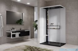 Novellini Glax 2 2.0 kabina z hydromasażem hydro plus 120x80 lewa czarna G222P120SM1L-1HU