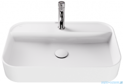 Besco Assos Cera-Line White umywalka nablatowa biała 60 cm biały połysk UNC-60-ASB