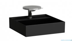 Laufen Kartell umywalka ścienna z ukrytym liniowym odpływem 46x46cm czarny mat H8183317161111