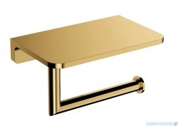 Omnires Modern Project uchwyt na papier toaletowy z półką złoty połysk MP60511GL