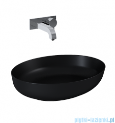 Elita Metis umywalka nablatowa ceramiczna 52x39cm black matt 145001