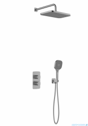 KFA MALAGA GUN METAL GREY podtynkowy zestaw prysznicowy z baterią termostatyczną 3 funkcyjną grafit szczotkowany 5759-501-61