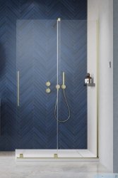 Radaway Furo Brushed Gold kabina Walk-in 100x200cm prawa szczotkowane złoto 10106538-99-01R/10110494-01-01