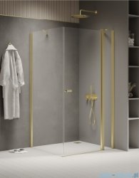 New Trendy New Soleo Light Gold 120x110x195 cm kabina wspornik skośny złoty połysk/szkło przejrzyste K-1873