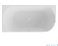 The North Bath Calia wanna wolnostojąca przyścienna lewa 150x75cm z korkiem i przelewem BIAŁYM  6845-1501LOEMBP