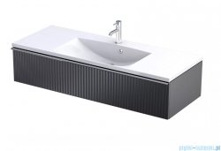 Oristo Etna Konsola podumywalkowa wisząca Ryflowana 120x45x25 czarny mat OR52-SD1S-120-8R
