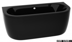 Besco Volya / Vista black wanna 160x75cm wolnostojąca przyścienna czarna z syfonem #WKV-160-WSCZARNA