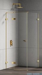 New Trendy Eventa Gold Shine kabina prysznicowa kwadratowa 90x90x200 cm lewa przejrzyste Złoty połysk EXK-4697