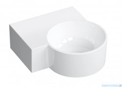 Omnires Ovo M+ umywalka nablatowa/wisząca lewa 33x34 cm biały połysk OVO335UWLBP