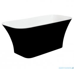 Besco Assos S-Line 160x70cm wanna biało-czarna wolnostojąca + syfon klik-klak chrom czyszczony od góry #WMD-160-ABC