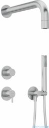 Deante SILIA Zestaw prysznicowy podtynkowy z główką prysznicową stal szczotkowana NQS_F9XK