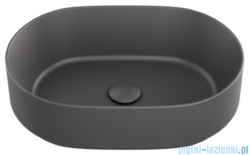 Besco Lova Cera-Line 46 Gun Metal Matt umywalka nablatowa Grafit Matt 46x31x13,5cm UNCM-46-LOGM