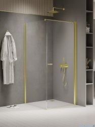 New Trendy New Soleo Light Gold 80x120x195 cm kabina wspornik prosty złoty połysk/szkło przejrzyste K-1838-WP