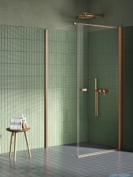 New Trendy New Soleo Copper Brushed 90x100x195 cm kabina wspornik prosty miedź szczotkowana/szkło przejrzyste K-2296-WP