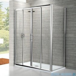 Novellini Drzwi prysznicowe przesuwne LUNES 2A 122 cm szkło przejrzyste profil chrom LUNES2A122-1K