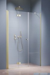 Radaway Nes Brushed Light Gold DWSB Drzwi wnękowe 110cm W1  lewe szczotkowane jasne złoto szkło przejrzyste 10044850-98-01L/10045250-01-01