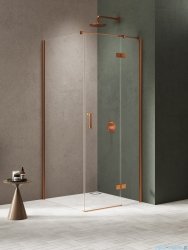 New Trendy Nesta Copper Brushed kabina 120x100x200 cm prawa wspornik równoległy miedź szczotkowana/szkło przejrzyste K-4647