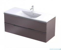 Oristo Etna szafka podumywalkowa wisząca Ryflowana 120x50x45 mokka mat OR52-SD2S-120-21R