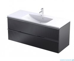 Oristo Etna szafka podumywalkowa wisząca Ryflowana 120x50x45 czarny mat OR52-SD2S-120-8R