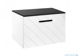 Besco Floo szafka podumywalkowa lewa 80x50x40cm biała, uchwyt czarny SUF-854-BCL