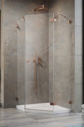 Radaway Essenza Pro Brushed Copper Ptj kabina pięciokątna 80x80 prawa szczotkowana miedź 10100000-93-01R/10100100-01-01