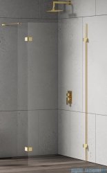 New Trendy Eventa Gold Shine kabina walk-in 80x200 cm jednoelementowa z dodatkową ścianką przejrzyste Złoty połysk EXK-4851