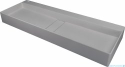 Deante Blur Umywalka granitowa nablatowa z maskownicą 100x40x12 szary metalik CQB_SU1S