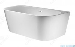 Corsan Mono wanna wolnostojąca przyścienna z półką 150x75 cm biała + syfon klik-klak E-030M