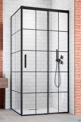 Radaway Idea Black Kdj Factory kabina prysznicowa 140x80 prawa czarny mat/szkło przejrzyste 387044-54-55R/387051-54-55L