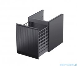 Oristo Brylant szafka niska z koszem Ryflowana 40x50x45cm czarny mat OR36-SN1S-40-8R