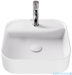 Besco Assos Cera-Line White umywalka nablatowa biała 40 cm biały połysk UNC-40-ASB