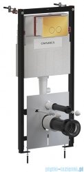 Omnires Flush Set Strongframe stelaż podtynkowy do WC z ECO spłukiwaniem przycisk spłukujący złoty połysk STFWCECO1M-RGL