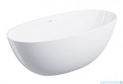 Omnires Shell M+ wanna wolnostojąca z przelewem 160x75 cm biały połysk SHELLWWZPBP