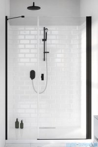 Radaway Nes 8 Black Dws I drzwi wnękowe 110cm prawe czarny mat/szkło przejrzyste 10078110-54-01R/10078111-01-01