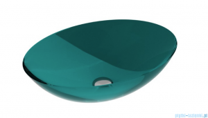Besco Anya Ocean Breeze + maskownica biała umywalka nablatowa 50x35x15cm #UMA-50-OBW