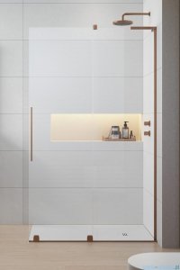 Radaway Furo SL Brushed Copper kabina Walk-in 120x200cm prawa szczotkowana miedź 10306638-93-01R/10110594-01-01