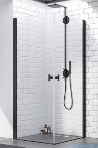 Radaway Nes 8 Black Kdd I kabina 100x100cm czarny mat/szkło przejrzyste 10071100-54-01L/10071100-54-01R