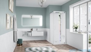 Novellini Glax 1 2.0 kabina z sauną parową 90x90 prawa srebrna G21GF90DT5-1BB