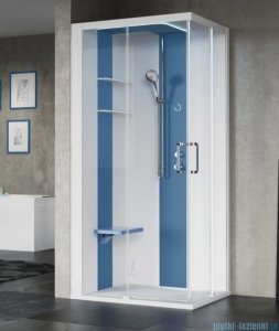 Novellini Skill 2A kabina z hydromasażem lewa jasno szara 120x80 SKIA129ST1F-1AN1