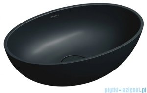 Omnires Shell M+ umywalka nablatowa 50x32 cm black lava mat SHELL500UNBLV