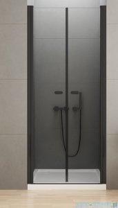 New Trendy New Soleo Black drzwi wnękowe dwuskrzydłowe 130x195 cm przejrzyste D-0248A