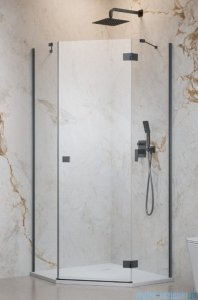 Radaway Essenza Brushed GunMetal Ptj kabina pięciokątna 90x100cm prawa szczotkowany grafit szkło przejrzyste 1385010-92-01R/1385056-01-01