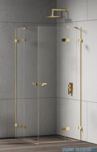 New Trendy Eventa Gold Shine kabina prysznicowa prostokątna 90x110x200 cm przejrzyste Złoty połysk EXK-4757