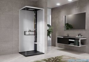 Novellini Glax 2 2.0 kabina z hydromasażem hydro plus 80x80 prawa czarna G22GF80DT1L-1HU
